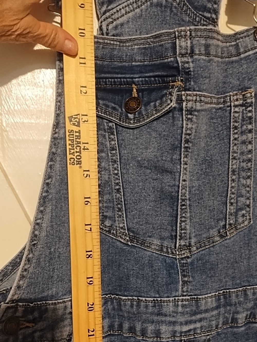 Women’s Blue Denim Distressed Overalls VGC Tattered Size Large. - Picture 7 of 10